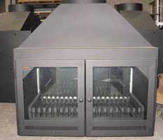 Double-sided freestanding fireplace